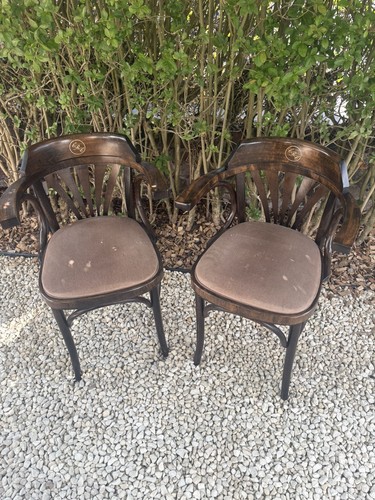 Pair vintage thonet style fan - pair,