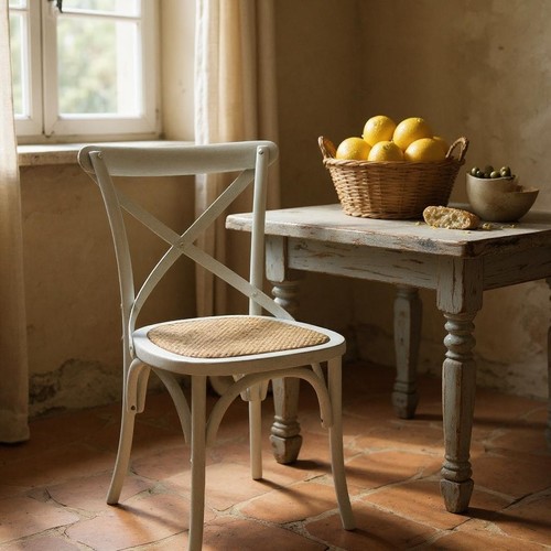 Grey cross back - back, chair