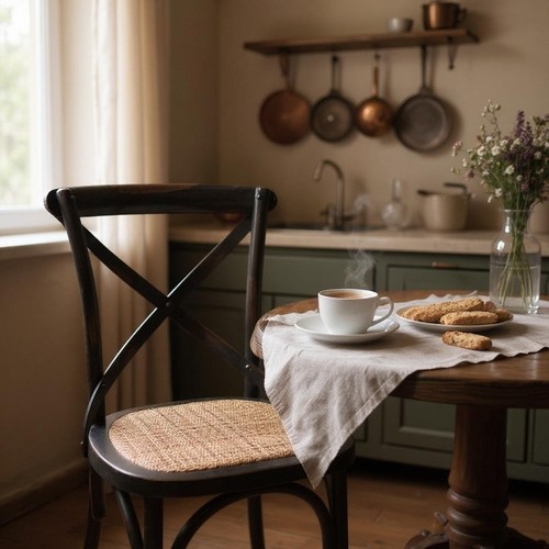 Black cross back dining - back, chair