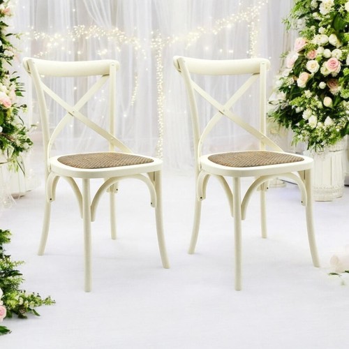 Cream cross back dining chair - cross,