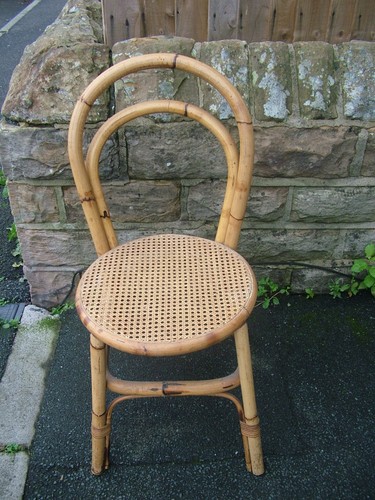 Vintage cane bamboo rattan - cane,