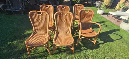 Palecek wicker chair set 6 - set,
