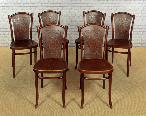 Antique set six bentwood - six,